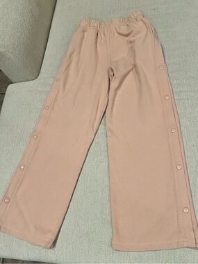 Forever 21 Snap-Accent Wide Leg Pants - Blush Pink Size Small